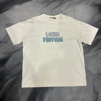 Louis V. White/Icy Blue Logo Tee (M)