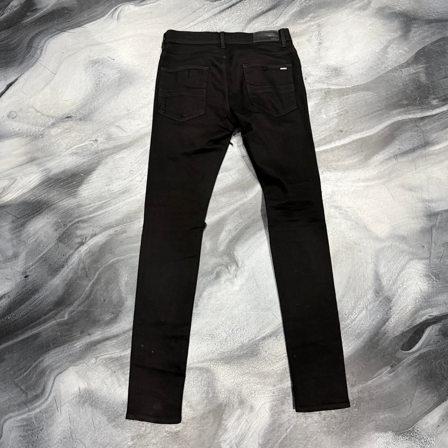 Amiri Black/Black Leather Patch MX1 Jean (31)