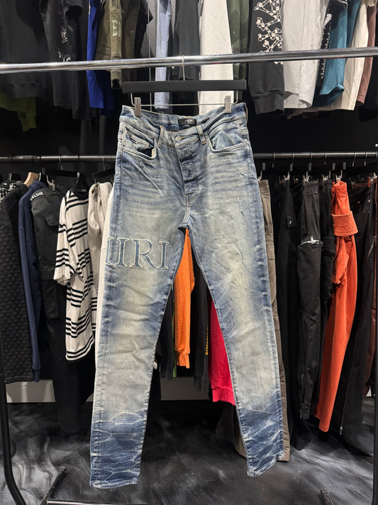 Amiri Bandana Jacquard Straight Leg Jean (34)