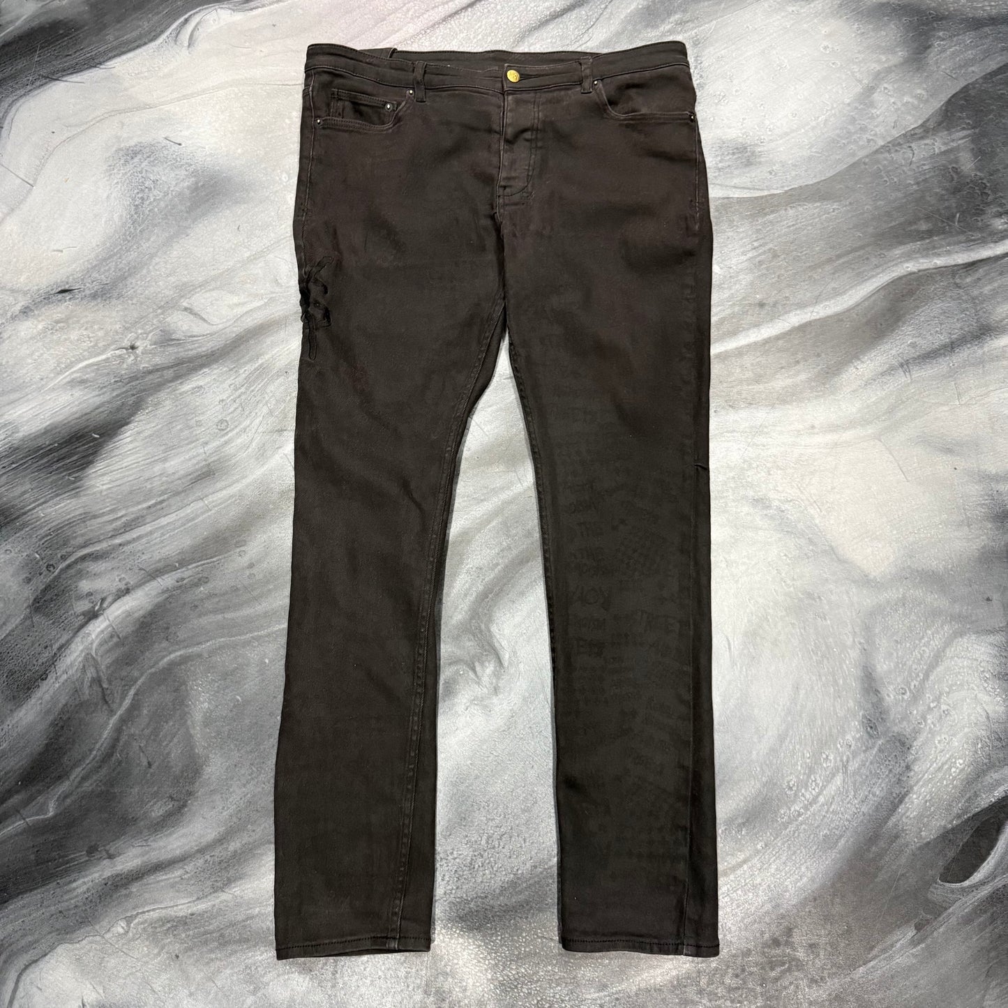 Ksubi Faded Black Jaquarded Monograms Jean (36)