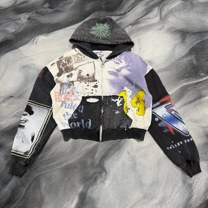 Vale Multicolored Selina Zip Up Hoodie (S)