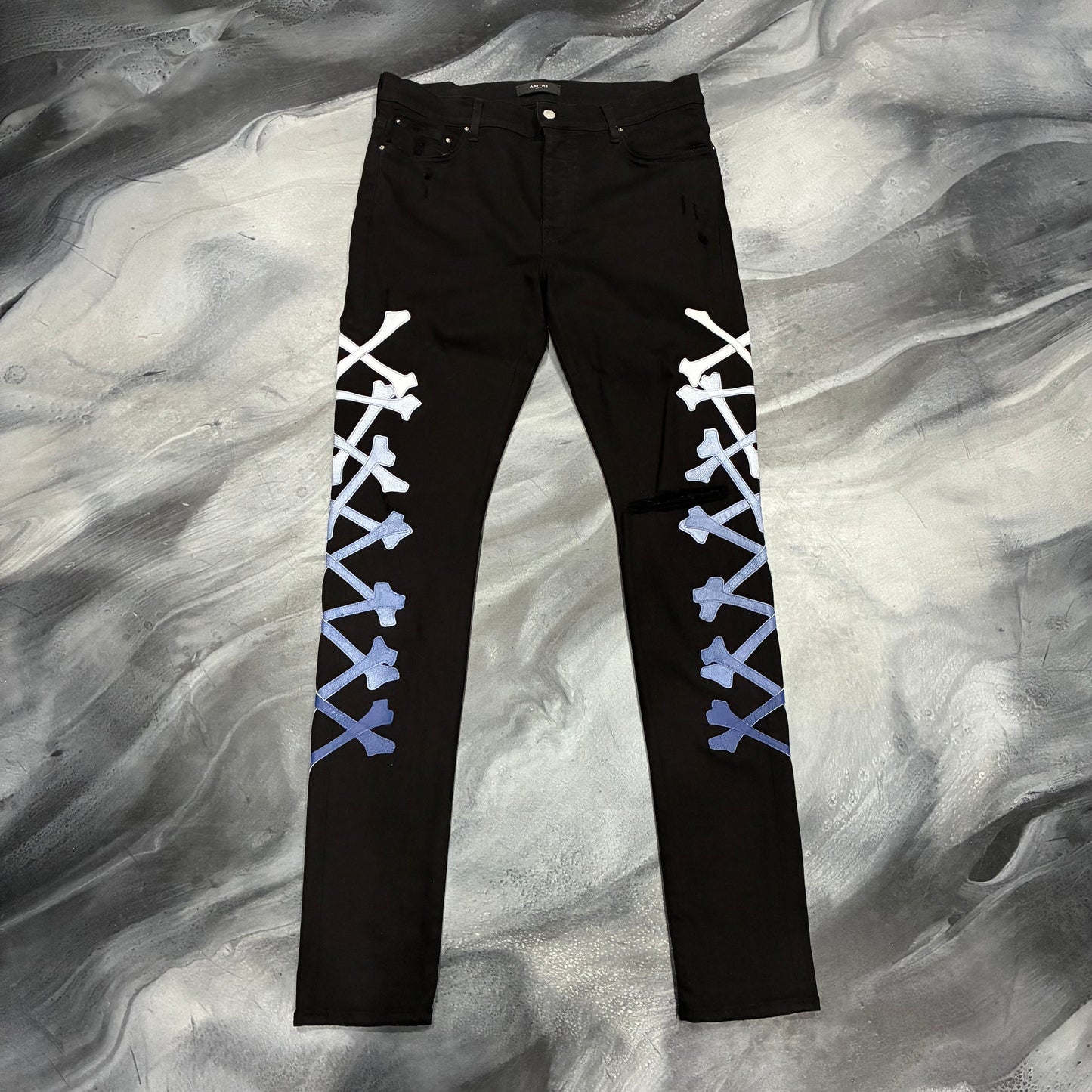 Amiri Black/Gradient Blue Bone Jeans (36)