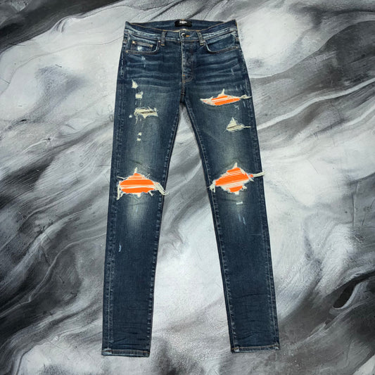 Amiri Dark Blue/Orange Patch MX1 Jean (31)