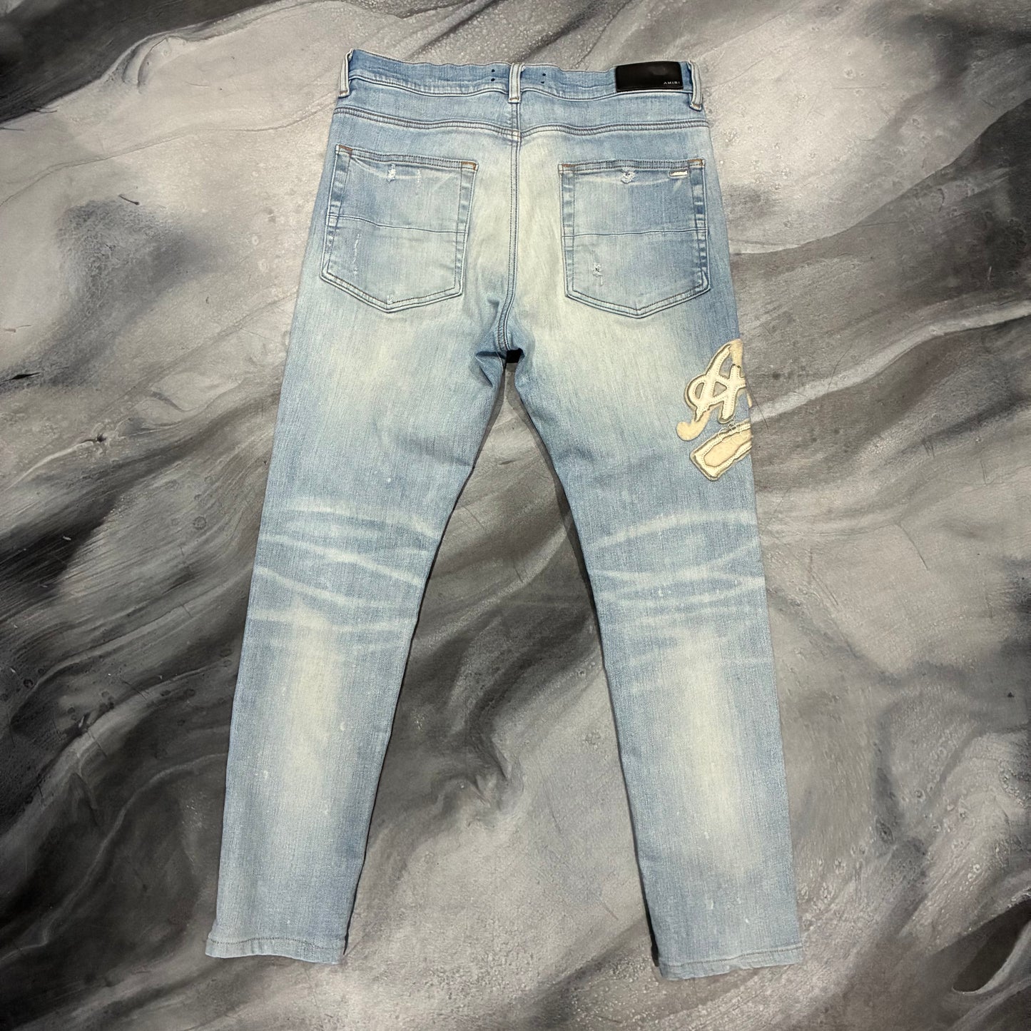 Amiri Light Blue/Antique Logo Jean (33) *Altered*