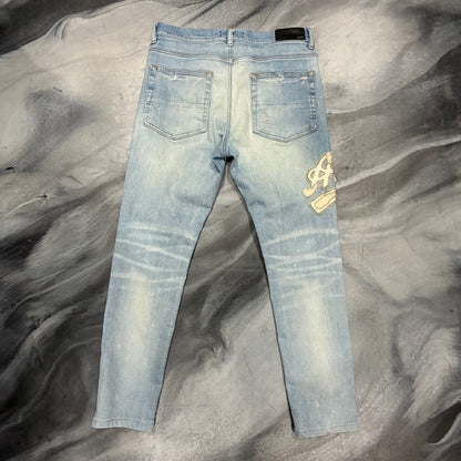 Amiri Light Blue/Antique Logo Jean (33) *Altered*