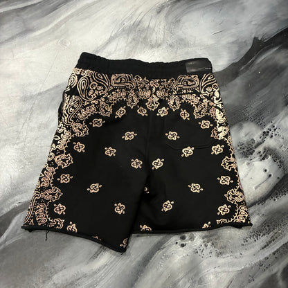 Amiri Black/Cream Paisley Shorts (M)