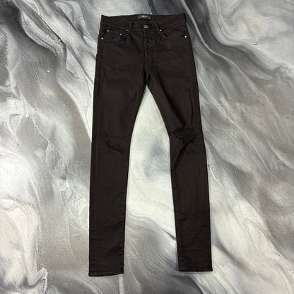 Amiri Black Distressed Knee Jean (31)