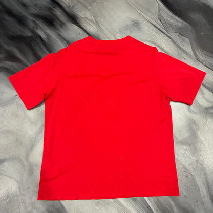 Louis V. Red Bedazzled LV Logo Tee (XL)