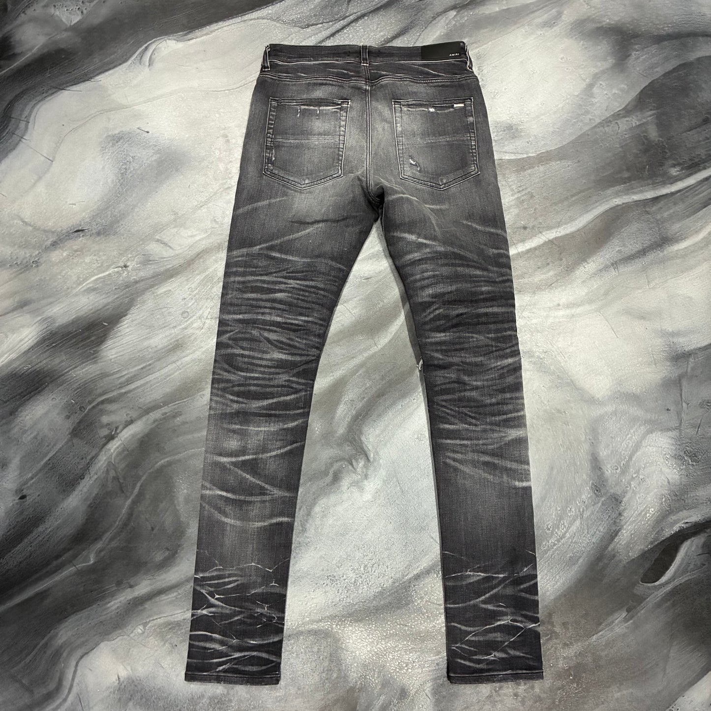 Amiri Black & Grey/Black Patch Jean (32)