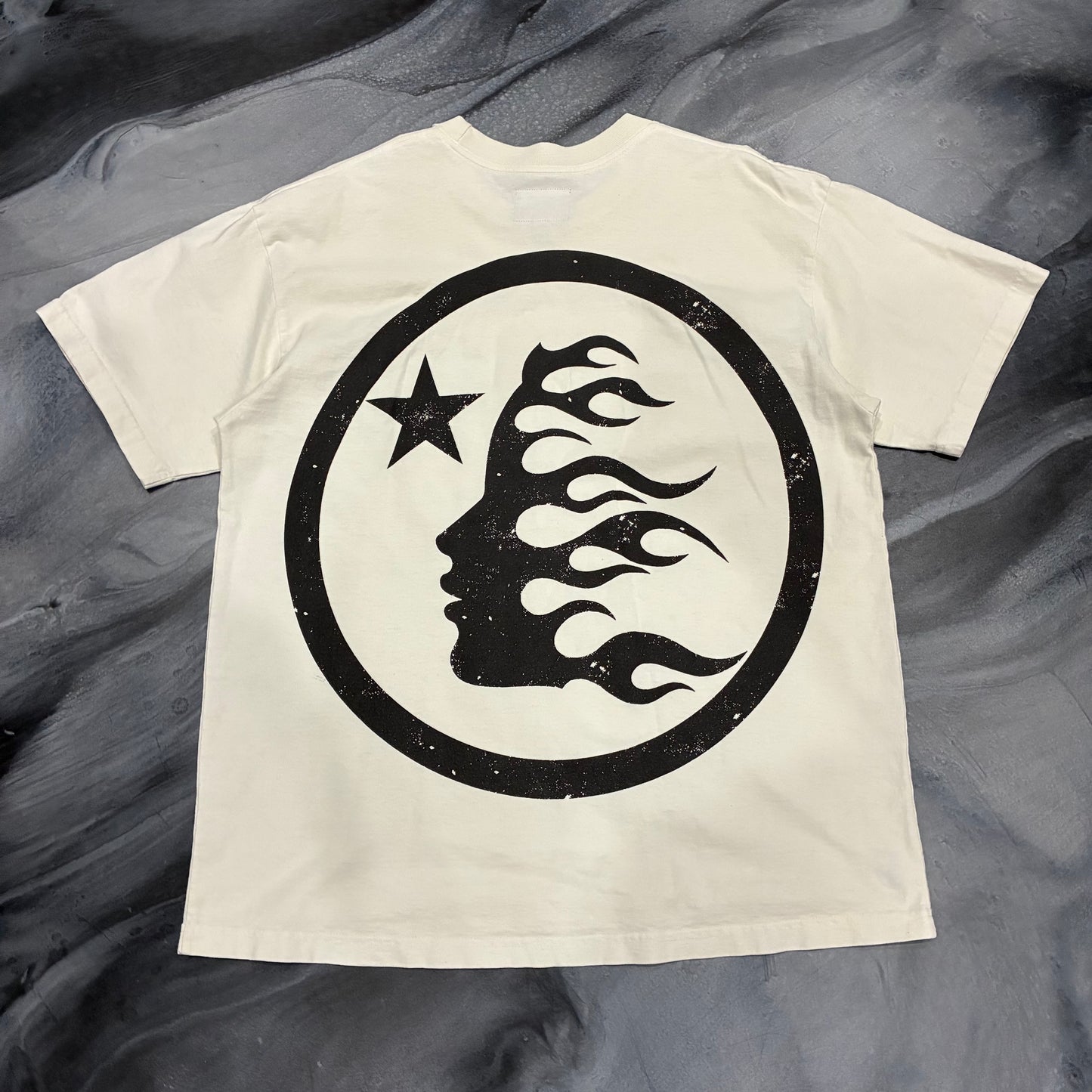 Hellstar Cream/Black Logo Tee (M)