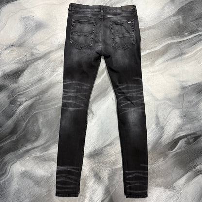 Amiri Faded Black Thrasher Jean (36)