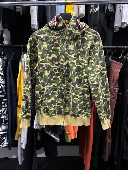 Bape Green Camo Shark Hoodie (S)