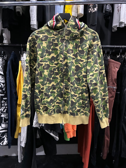 Bape Green Camo Shark Hoodie (S)