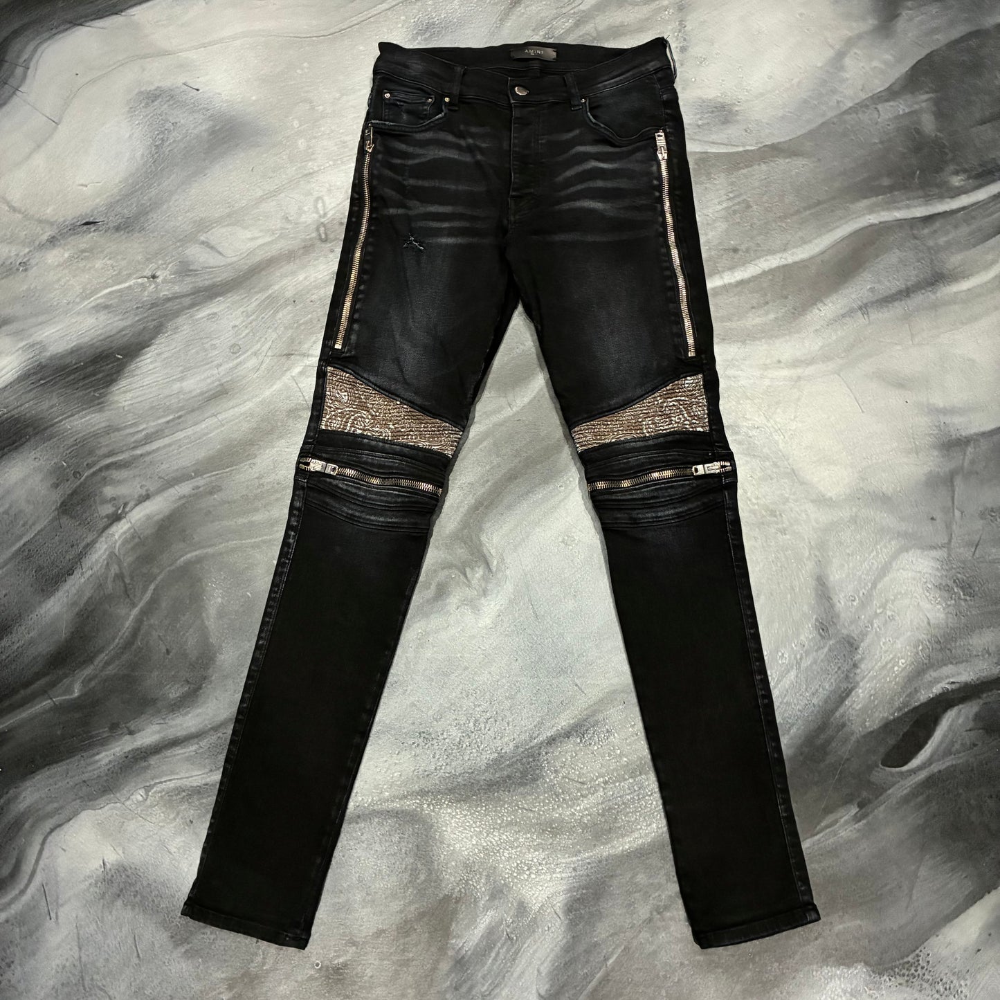 Amiri Black/Brown Paisley Patch MX2 Jean (36)
