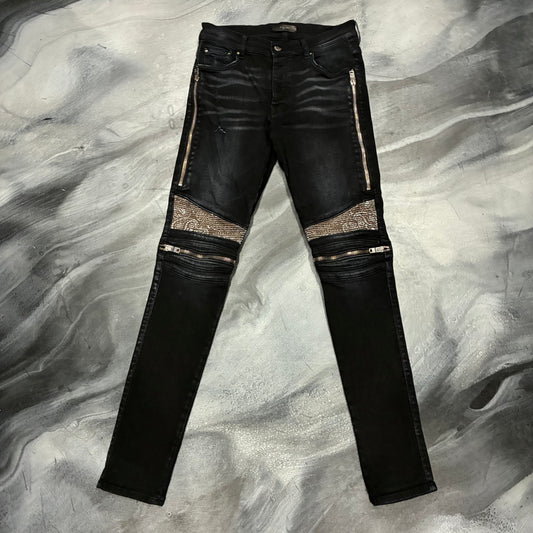 Amiri Black/Brown Paisley Patch MX2 Jean (36)