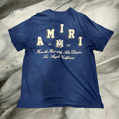 Amiri Faded Blue Collegiate AM Logo Tee (L)
