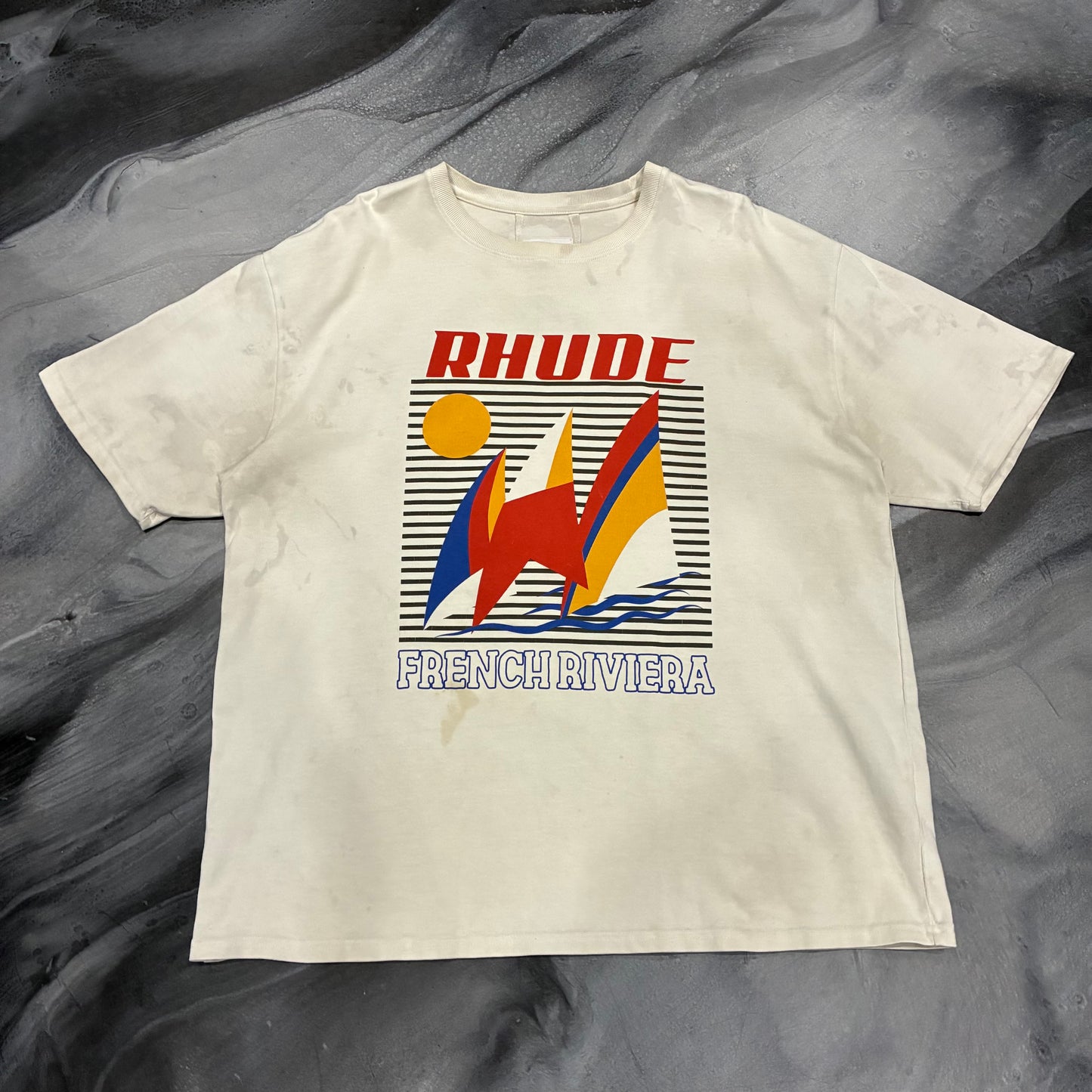 Rhude Cream French Riviera Tee (XL)