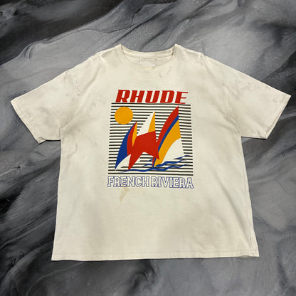 Rhude Cream French Riviera Tee (XL)