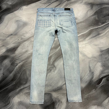 Amiri Light Blue Jacquarded AM Pocket Plain Jean (36)