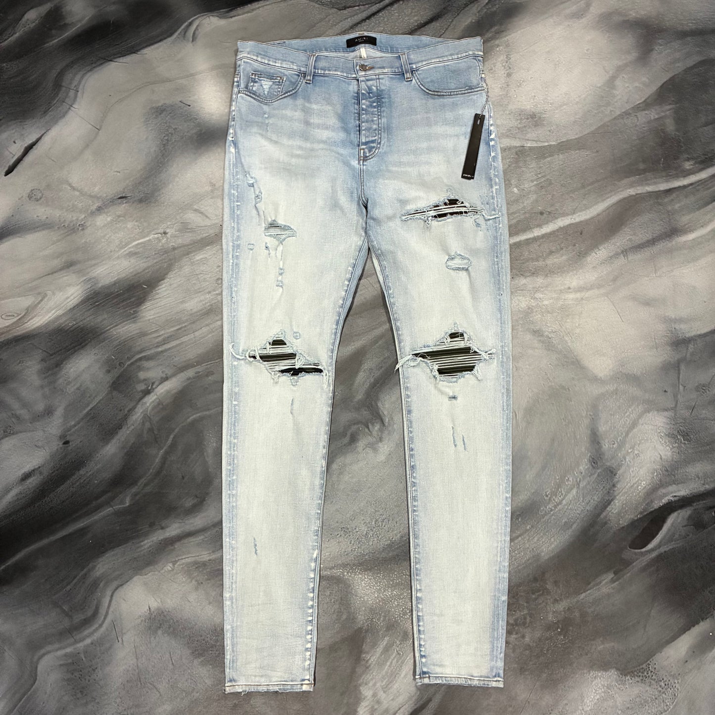 Amiri Light Blue/Camo Patch Jean (38)