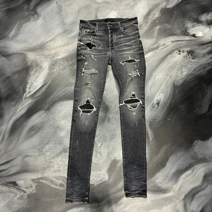 Amiri Faded Grey/Black Patch Jean (33)