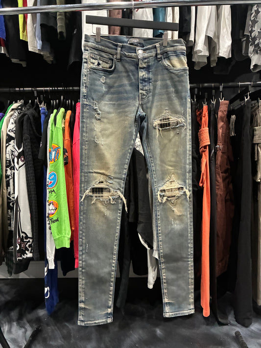 Amiri Antique Indigo Plaid Jean (31)