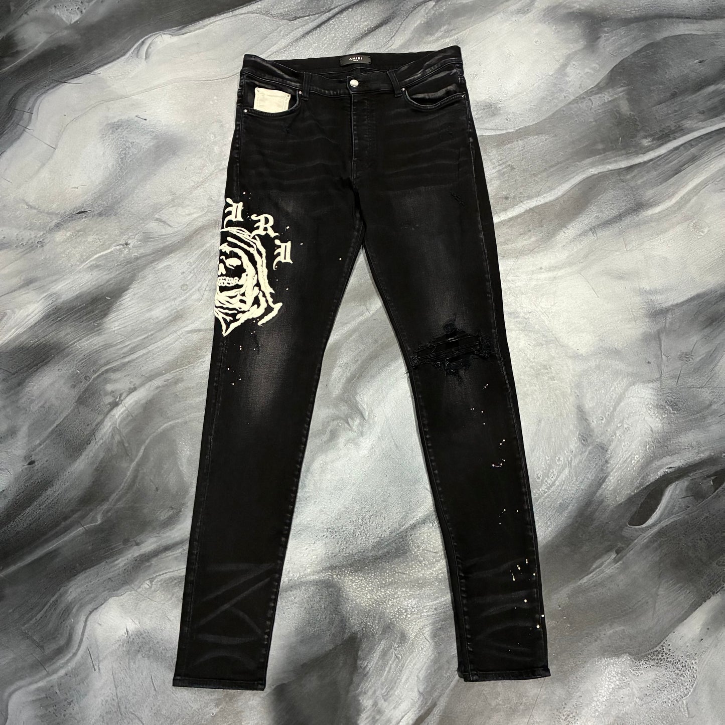 Amiri Black/Cream Reaper Logo Logo (36)