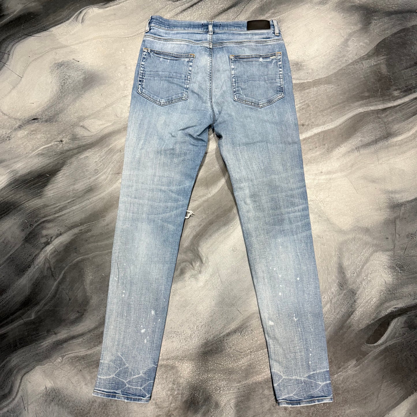 Amiri Indigo Blue/Camo Patch Jean (34)
