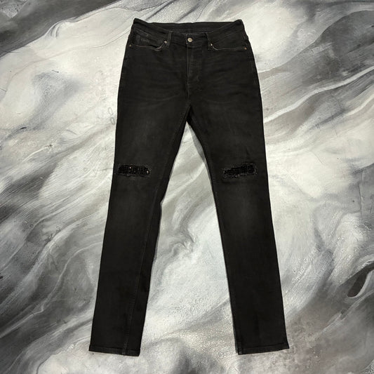 Ksubi Faded Black/Black Bedazzled Patch Jean (32)