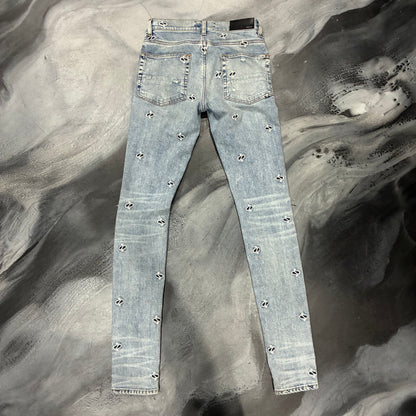 Amiri Light Blue Embroidered Paislsey Jean (28)