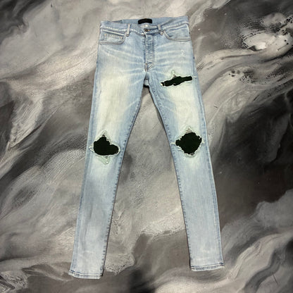 Amiri Light Blue/Dark Green Patch Jean (30)
