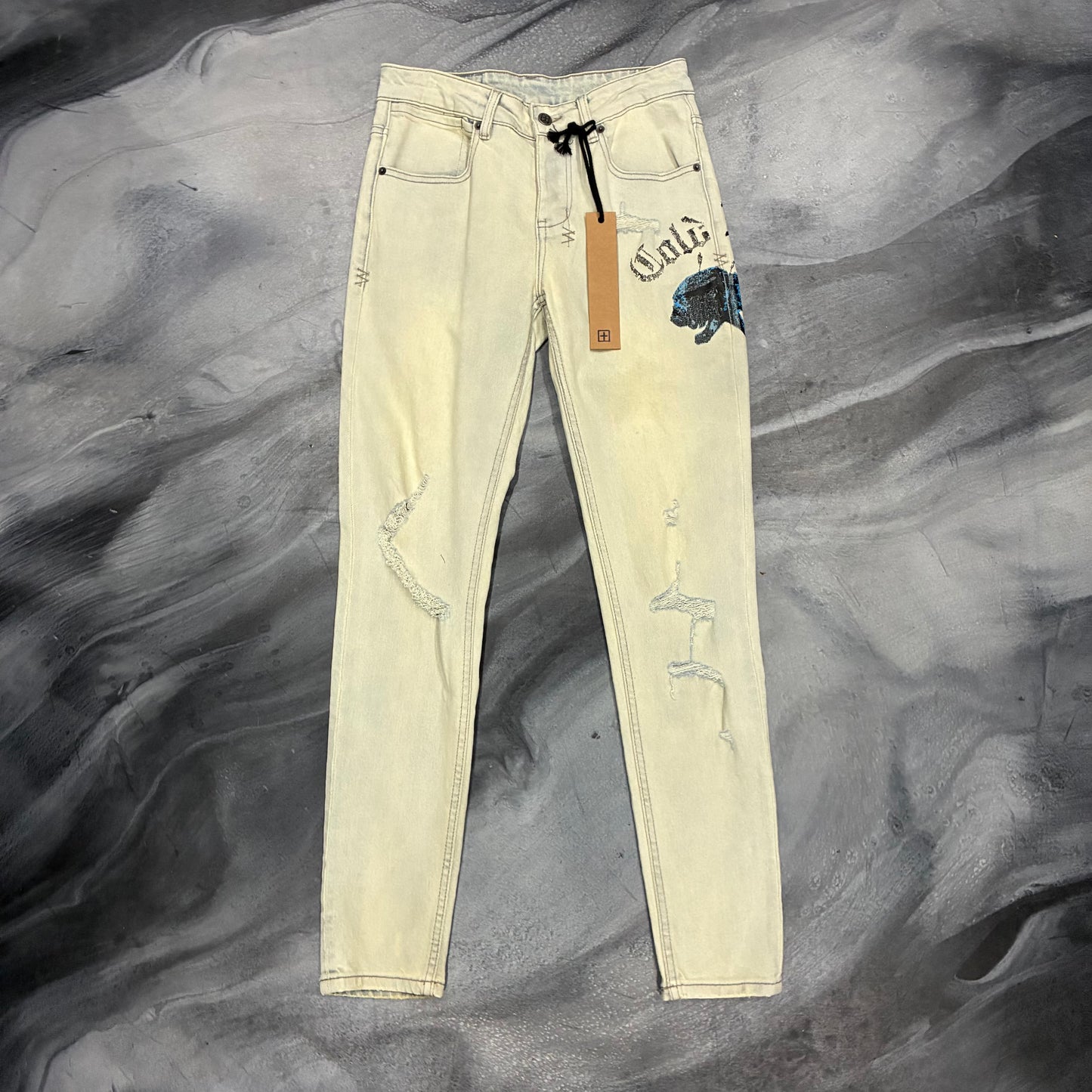 Ksubi Light Wash Lion Graphic Jean