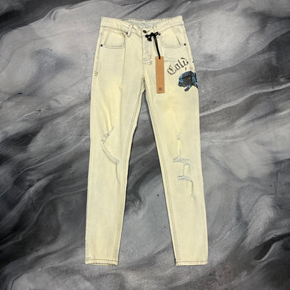 Ksubi Light Wash Lion Graphic Jean