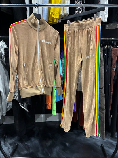 Palm Angels Tan/Multicolor Classic Track Suit (S)