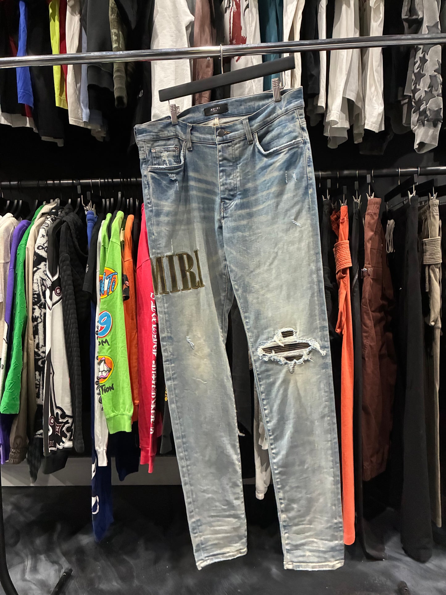 Amiri Indigo Core Camo Logo Jean (34)