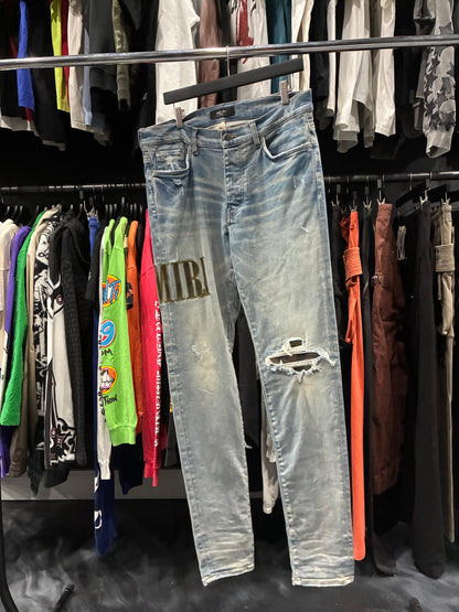 Amiri Indigo Core Camo Logo Jean (34)