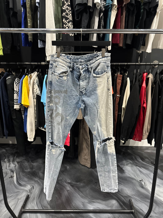 Ksubi Bleached Light Blue Knee Slit Jean (32)