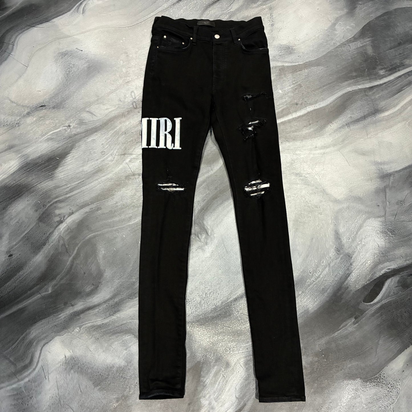 Amiri Black/Blue Tie Dye Core Logo Jean (30)