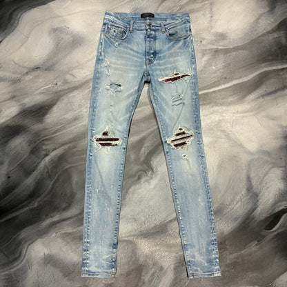 Amiri Light Blue/Cracked Blue & Pink Paint Patch Jean (31)