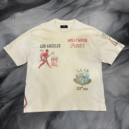 Amiri Cream Hollywood LA Sinners Tee (L)