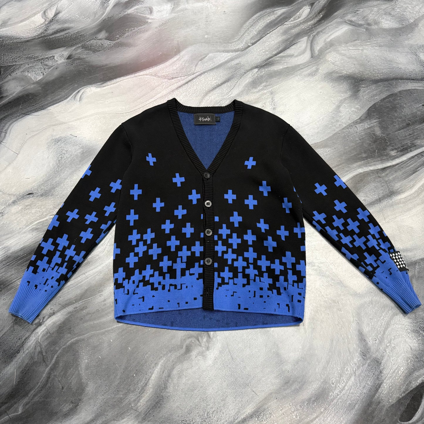 Ksubi Black/Blue Cardigan Sweater (S)