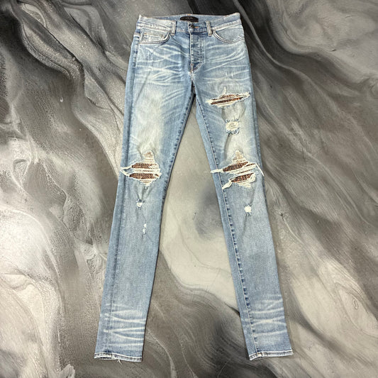 Amiri Light Blue/Velvet Brown Patch Jean (29)