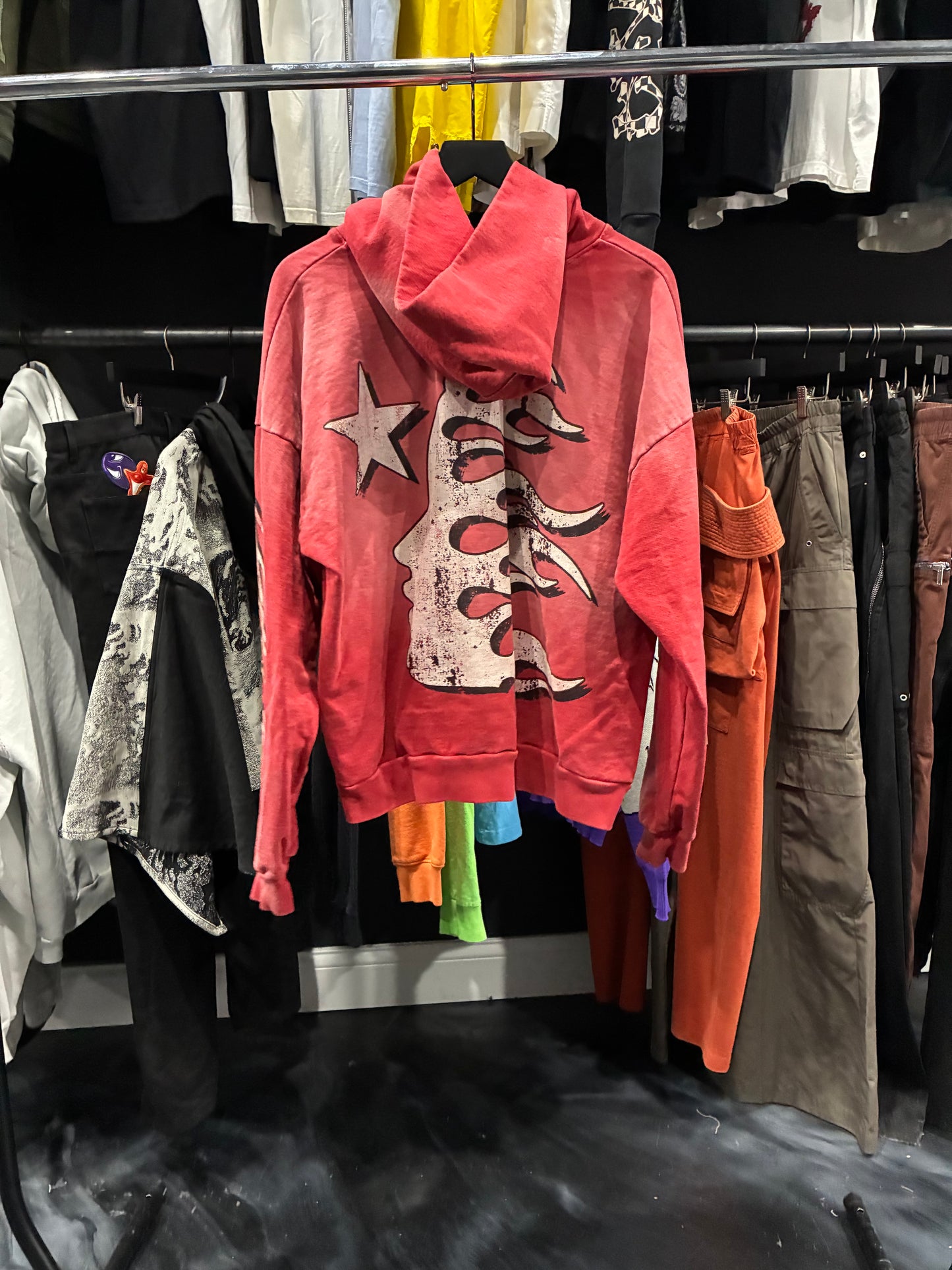 Hellstar Faded Red Records Hoodie (S)