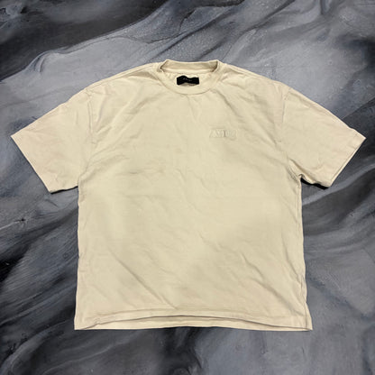 Amiri Cream Embroidered Logo Tee (L)