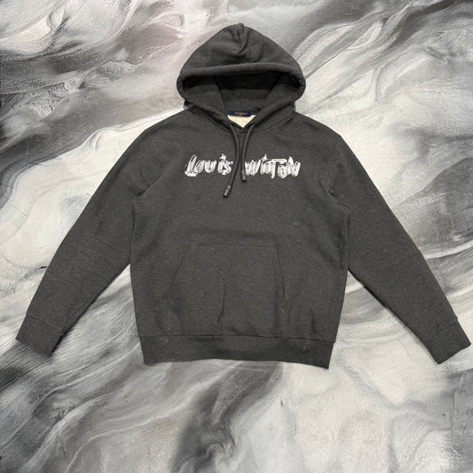 Louis V. Grey/Silver Bubble Logo Hoodie (L)