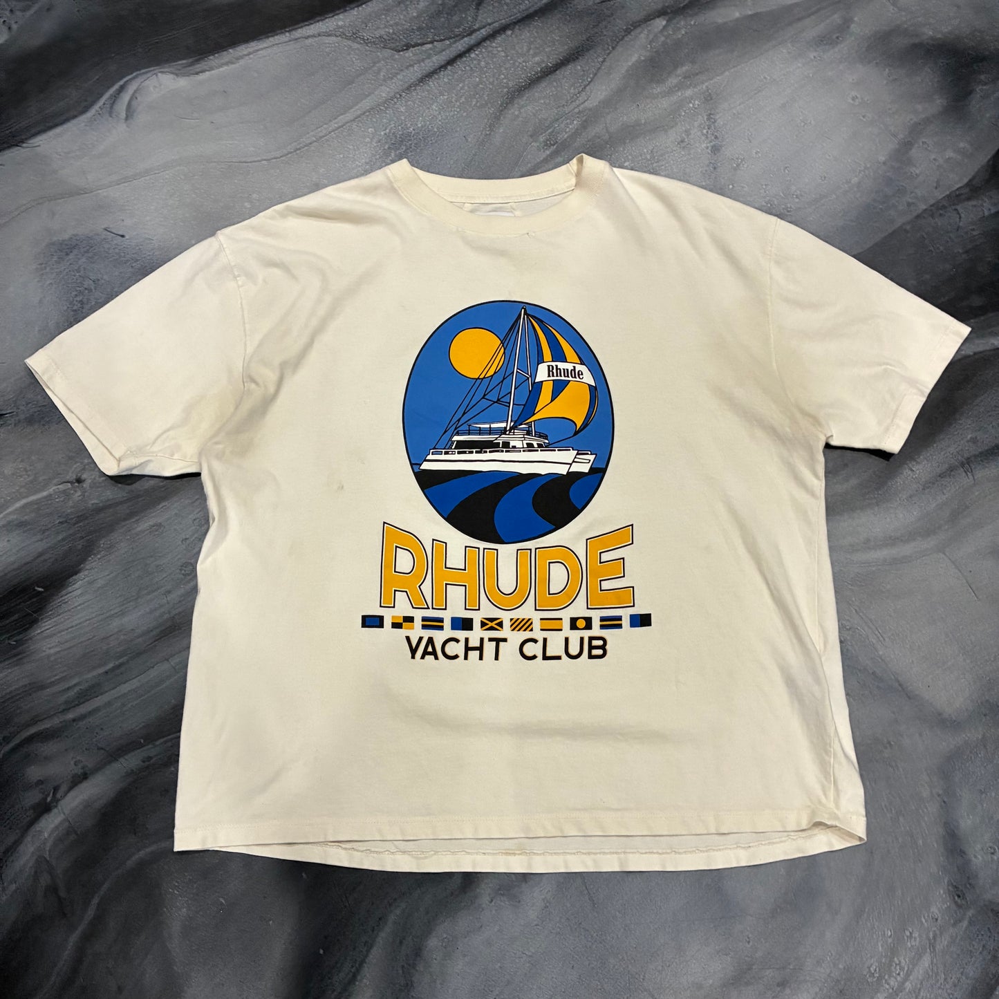 Rhude Cream Yacht Club Tee (L)