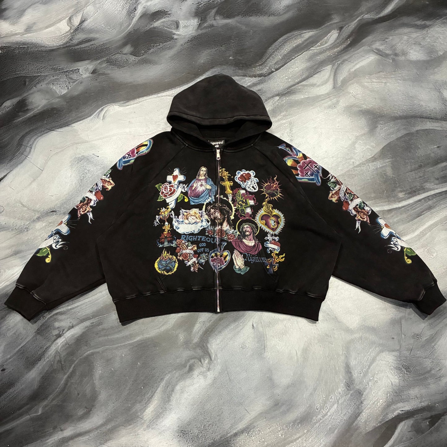 Righteous Black Risen King Zip Up (L)