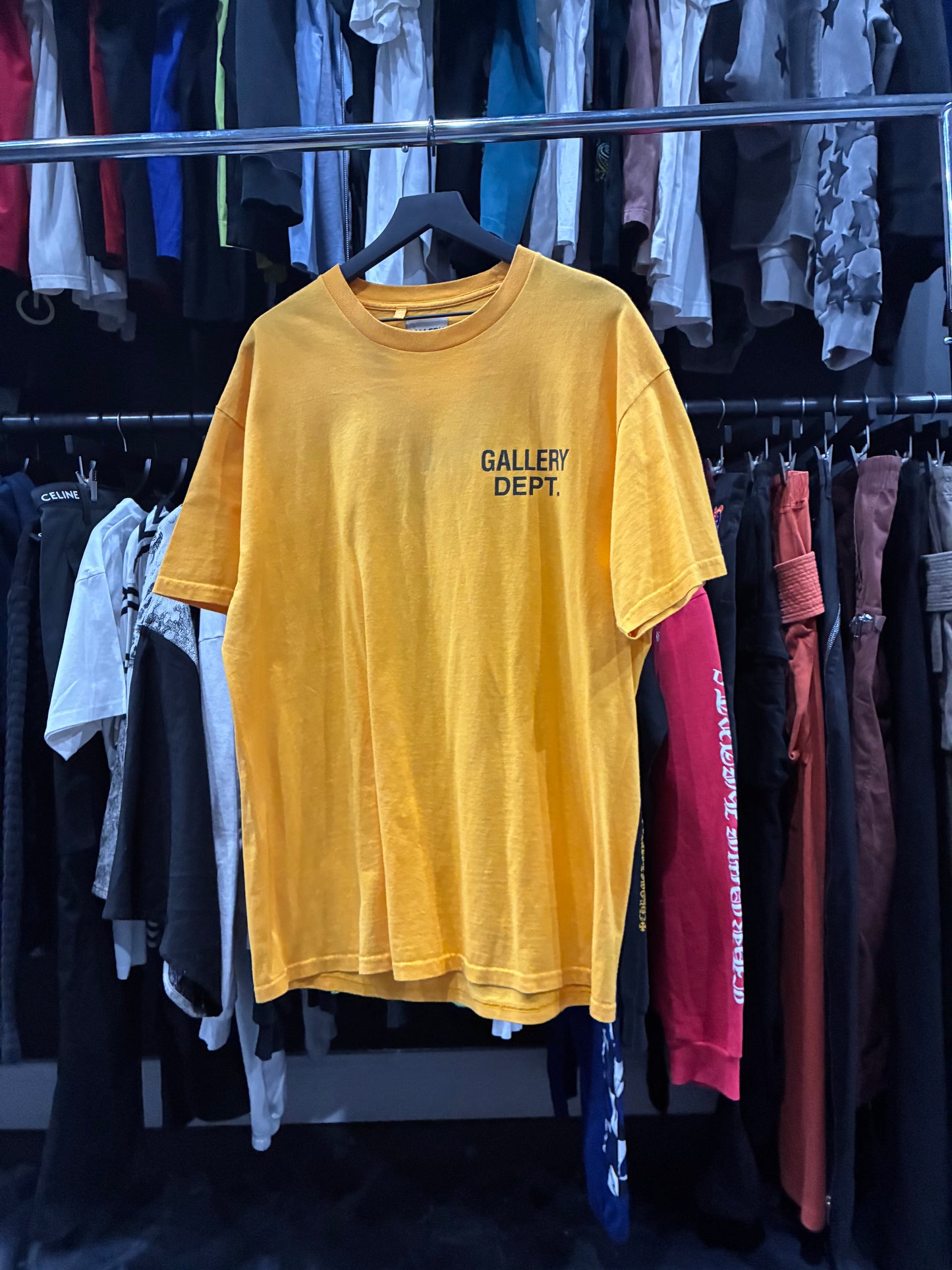 Gallery Dept Yellow/Black Logo Tee (L)