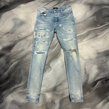Amiri Light Blue Denim Core Logo Jean (34)