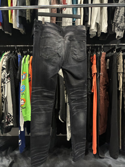 Amiri Faded Black/Silver Patch Thrasher Jean (38)